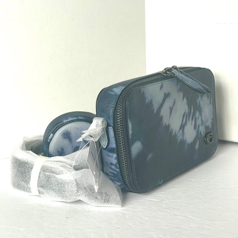 Coach Charter Tie Dye Slim Crossbody Blue Leather Sling Bag CU208 - Picture 6 of 12